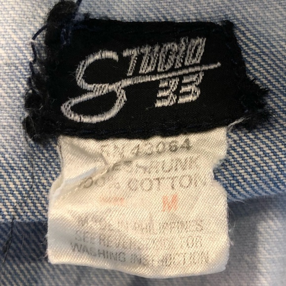 Vintage Custom Dye Denim Hooded Jacket Blue White Medium - Picture 8 of 8